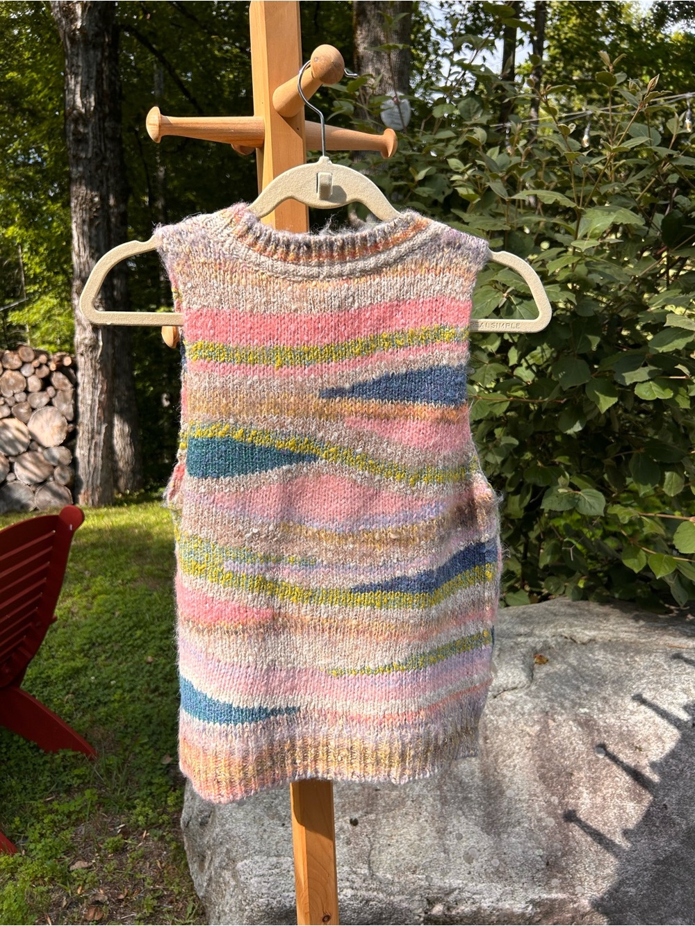 Pilcro Multicolor Pastel Striped Knit Sweater Vest - Picture 3 of 4